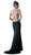 Cinderella Divine - Sleeveless Beaded Halter Jersey Sheath Dress