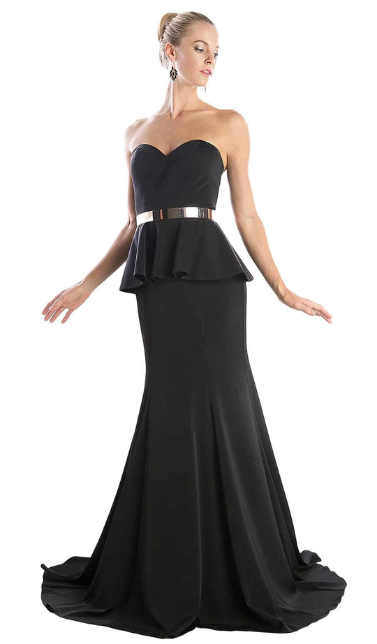 Cinderella Divine - Strapless Sweetheart Peplum Trumpet Dress