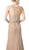 Sleeveless Lace Popover Fitted Evening Gown