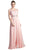 Cinderella Divine - Beaded Lace Illusion Bateau A-line Dress