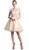 Illusion Shoulders Ruffled Hem Cocktail Dress