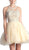 Lace Appliqued Strappy Back Cocktail Dress
