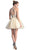 Cinderella Divine - Lace Appliqued Strappy Back Cocktail Dress