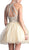 Lace Appliqued Strappy Back Cocktail Dress