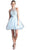 Cinderella Divine - Lace Appliqued Strappy Back Cocktail Dress