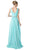 Cinderella Divine - Sleeveless Pleated V-Neck Bodice A-Line Gown