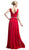 Cinderella Divine - Sleeveless Pleated V-Neck Bodice A-Line Gown