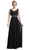 Sleeveless Pleated V-Neck Bodice A-Line Gown