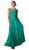 Cinderella Divine - Appliqued Illusion Bateau Chiffon Evening Gown