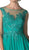 Cinderella Divine - Appliqued Illusion Bateau Chiffon Evening Gown