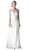 Cinderella Divine - Appliqued Illusion Bateau Chiffon Evening Gown