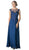 Appliqued Illusion Bateau Chiffon Evening Gown