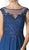Cinderella Divine - Appliqued Illusion Bateau Chiffon Evening Gown