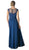 Cinderella Divine - Appliqued Illusion Bateau Chiffon Evening Gown