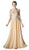 Cinderella Divine - Appliqued Illusion Bateau Chiffon Evening Gown