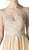 Cinderella Divine - Appliqued Illusion Bateau Chiffon Evening Gown