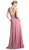 Cinderella Divine - Illusion Jewel Tonal Appliqued Long Evening Gown