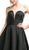 Cinderella Divine - CJ213 Strapless Sweetheart Corset Back Mikado Gown In Black