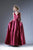 Cinderella Divine - CJ225 Beaded Belt Sleeveless Satin Evening Gown In Red