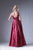 Cinderella Divine - CJ225 Beaded Belt Sleeveless Satin Evening Gown In Red