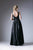 Cinderella Divine - CJ225 Beaded Belt Sleeveless Satin Evening Gown In black