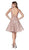 Cinderella Divine - V-Neck Metallic Glitter Cocktail Dress CJ256-S In Neutral and Gold
