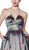 Cinderella Divine - CJ518 Strapless High Slit Metallic A-Line Gown In Multi-Color