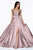 Cinderella Divine - CJ527 Long Crisscross Back Satin A-Line Dress In Pink