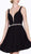 Embellished Deep V-neck Short A-line Dress