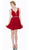 Embellished Deep V-neck Short A-line Dress
