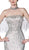 Cinderella Divine - CK809 Jewel Fringed Illusion Halter Long Gown In Silver and Neutral