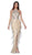 Cinderella Divine - CK820 Geo-Beaded High Halter Fringed Gown In Neutral