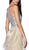 Cinderella Divine - CK820 Geo-Beaded High Halter Fringed Gown In Neutral