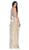 Cinderella Divine - CK820 Geo-Beaded High Halter Fringed Gown In Neutral