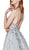 Cinderella Divine - CK831 Plunging Embroidered Floral Lace Gown In Silver