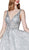 Cinderella Divine - CK831 Plunging Embroidered Floral Lace Gown In Silver