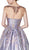 Cinderella Divine - CK836 Beaded Illusion Bateau Ballgown In Purple