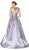 Cinderella Divine - CK836 Beaded Illusion Bateau Ballgown In Purple