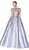 Cinderella Divine - CK836 Beaded Illusion Bateau Ballgown In Purple