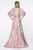 Cinderella Divine - CK843 Embroidered Bateau A-line Gown In Pink