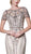 Cinderella Divine - CK865 Illusion Short Sleeve Art Deco Lace Gown In Silver and Neutral