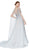 Cinderella Divine - CK891 Bejeweled Illusion Cascading Sleeve Gown In Blue