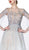 Cinderella Divine - CK891 Bejeweled Illusion Cascading Sleeve Gown In Blue