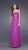 La Femme - Ruched Straight Neck Embellished Chiffon A-line Gown 15720 In Purple