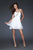La Femme - Glittering Asymmetrical Strap Sweetheart Party Dress16060 In White and Gold