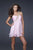 La Femme - Glittering Asymmetrical Strap Sweetheart Party Dress16060 In Pink and Gold