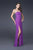 La Femme - Embellished Straight Neck Column Gown 16543 in Purple