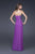 La Femme - Embellished Straight Neck Column Gown 16543 in Purple