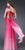 La Femme - Floral-accented Ruched Asymmetric A-line Dress 16545 in Pink