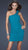 La Femme - Asymmetrical Ruched Fitted Mini Dress with One Shoulder Floral Strap 16993 In Blue and Green